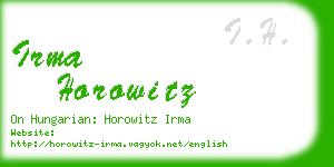 irma horowitz business card